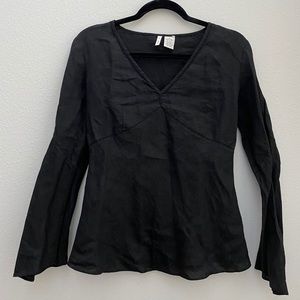 Moth V-Neck Peasant Top